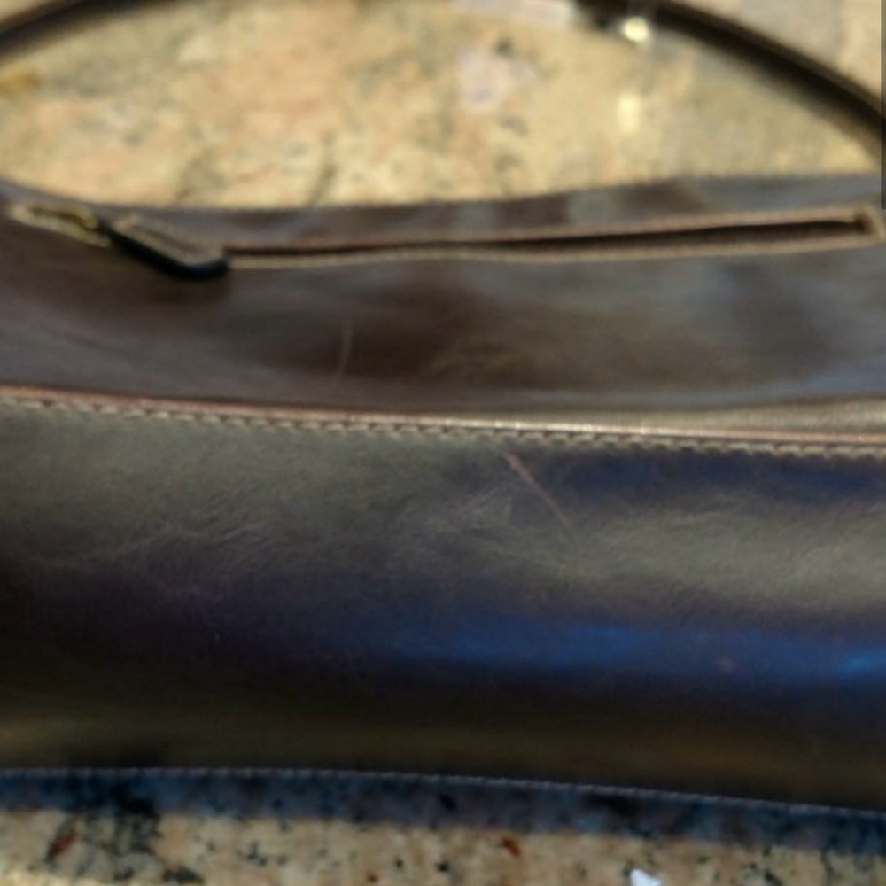 Villager, A Liz Claiborne Selection, Espresso Brown Leather Purse - Picture 3 of 7